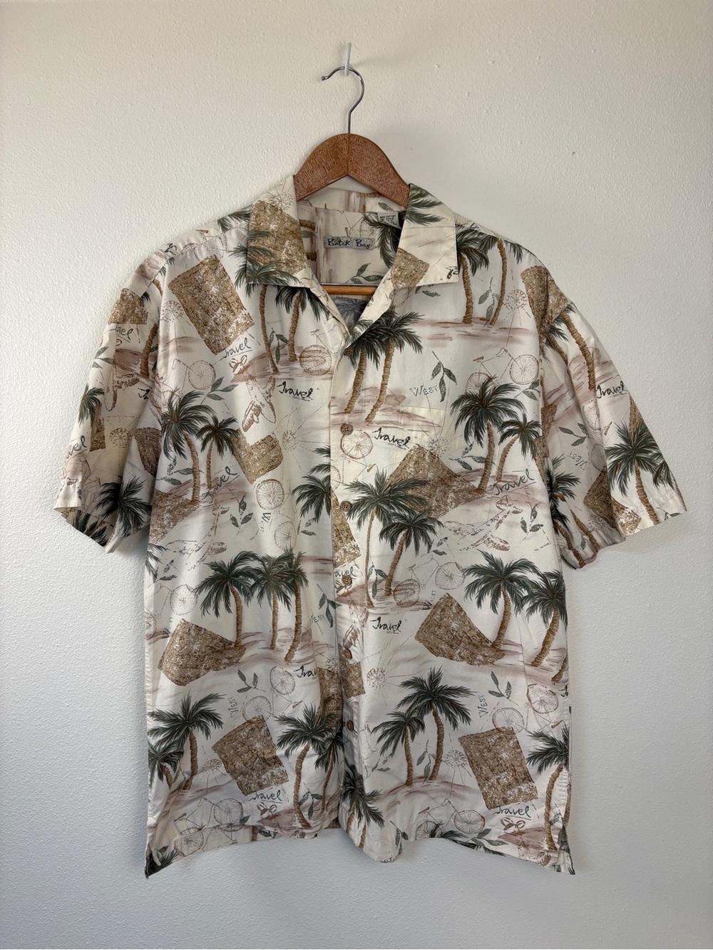 Batik Bay Men Hawaiian Shirt Cotton Travel Tropical Vacation Summer Golf Classic